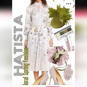 Ted Baker Pastel Floral Long Sleeve Dress